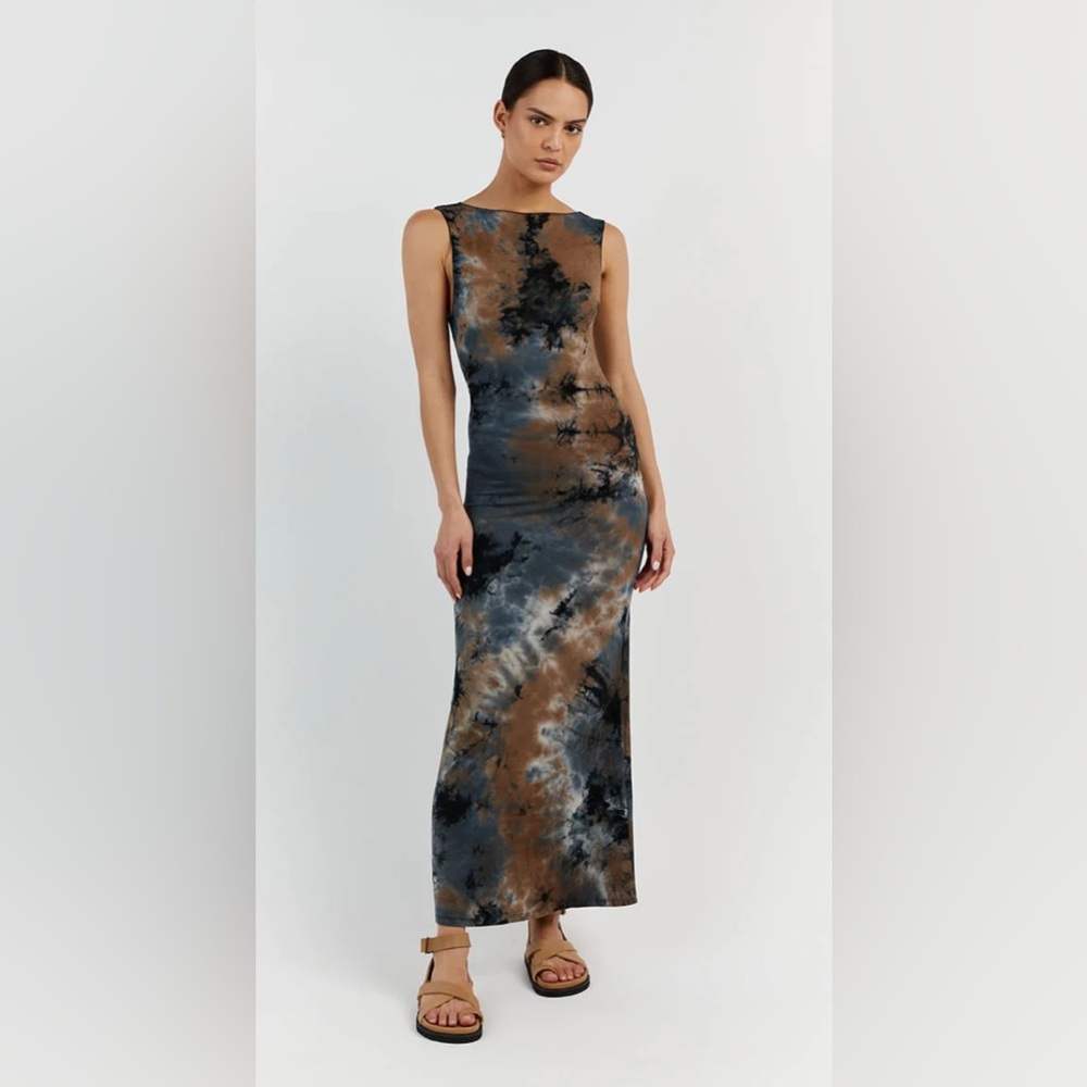 DISSH Millen blue tie dye MIDI DRESS size S